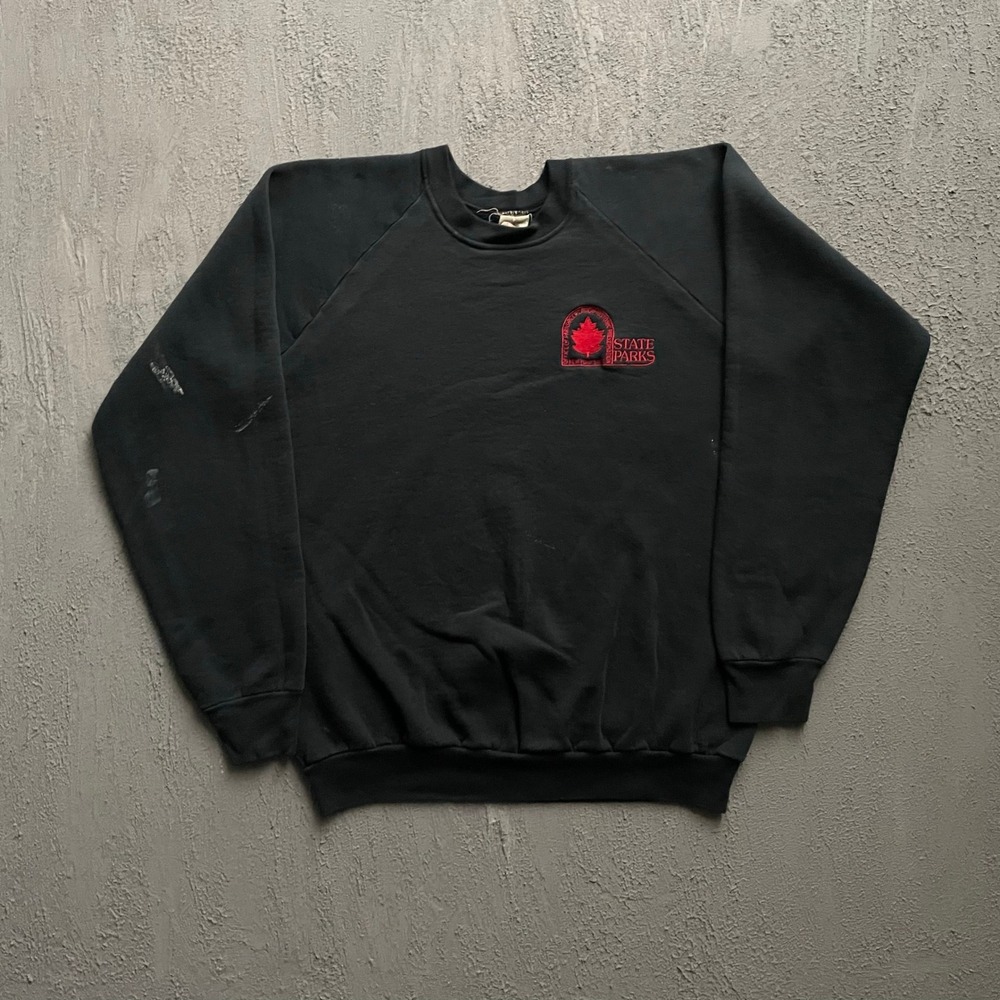 Vintage NY‎ State Parks Sweatshirt Men XL Black 90s